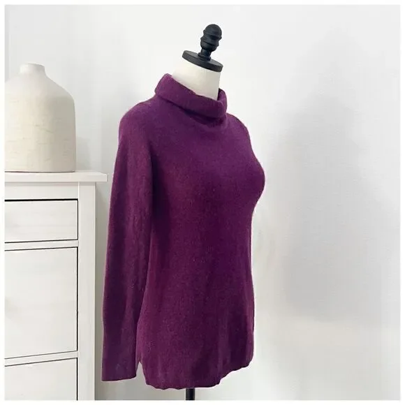 Talbots Pure Cashmere Sweater Pullover Soft Purple Mock Neck XS - Picture 3 of 5